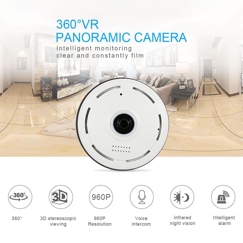 360 Degree Hd Panoramic Camera With Mobile Control And Tf Card Slot - White-1915196625672867842
