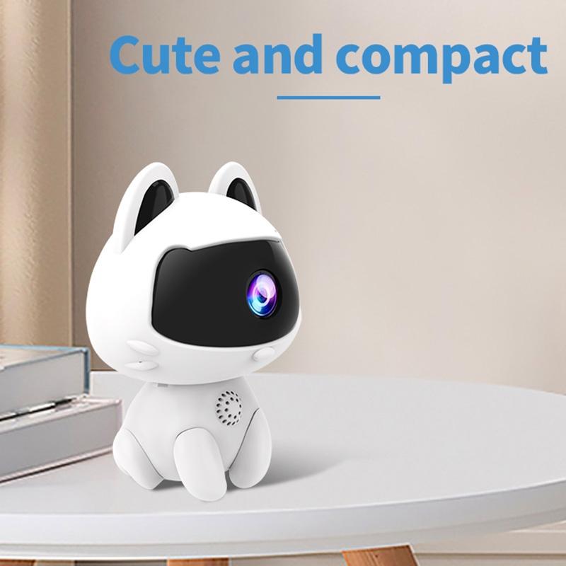 Smart Home Camera With Night Vision & Two-Way Voice & Motion Detection - Cute Pets White-1915196622535528455