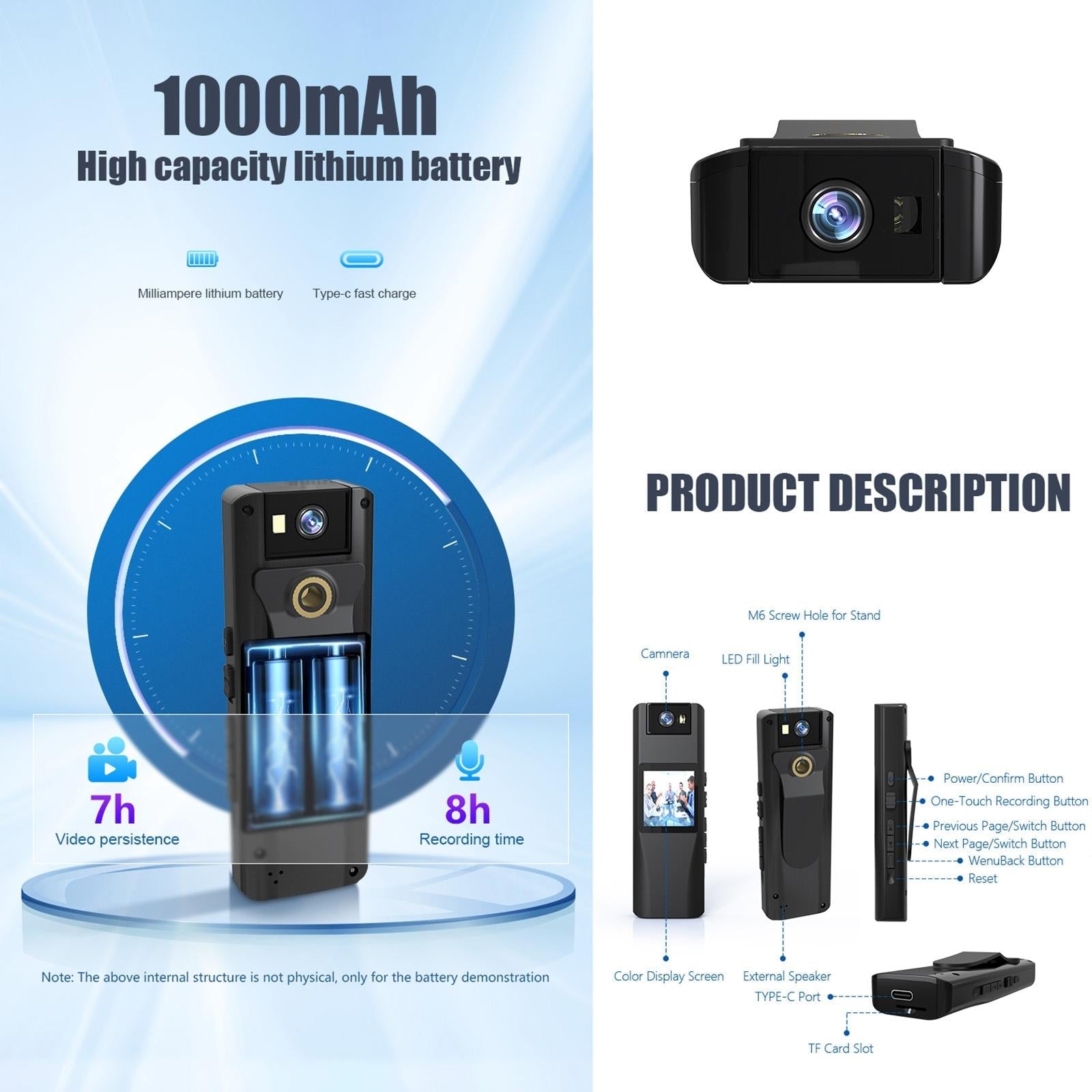 720P Wifi Conference Camera With 180 Degree Rotation - Black-1915196721076506631