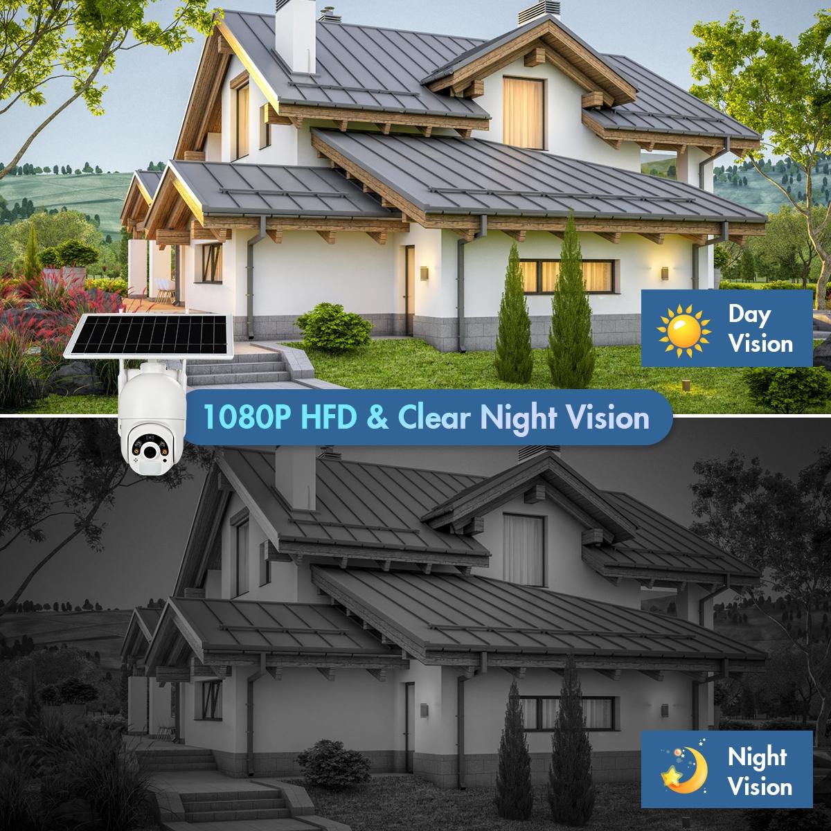 Solar-Powered Wifi Camera With 1080P Hd Pir Alarm Night Vision And Two-Way Audio-1915198020216033285