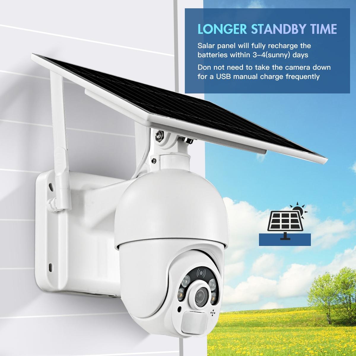 Solar-Powered Wifi Camera With 1080P Hd Pir Alarm Night Vision And Two-Way Audio-1915198020216033286