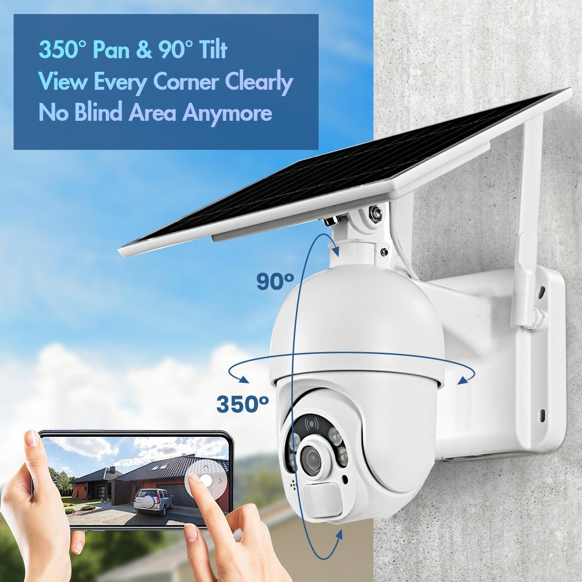 Solar-Powered Wifi Camera With 1080P Hd Pir Alarm Night Vision And Two-Way Audio-1915198020216033287
