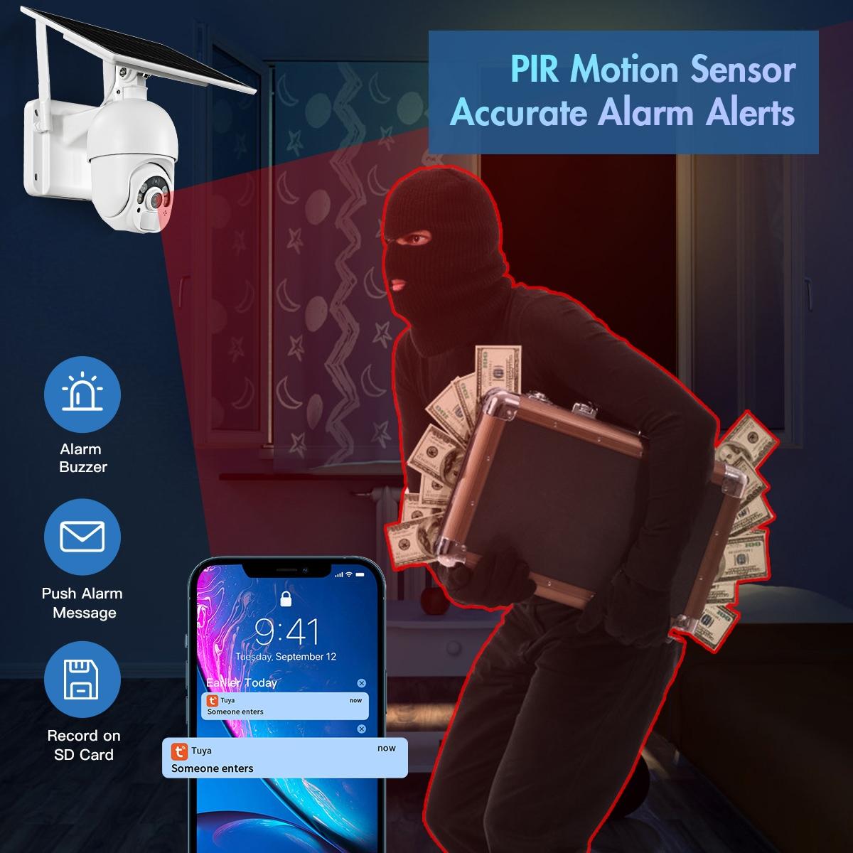 Solar-Powered Wifi Camera With 1080P Hd Pir Alarm Night Vision And Two-Way Audio-1915198020216033289