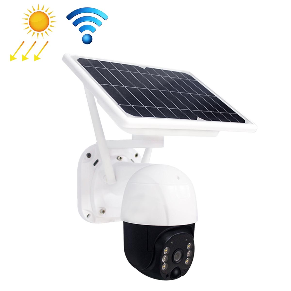 Full Hd Solar Wifi Camera With Pir Alarm & Night Vision - 2-Way Audio Tf Card Slot Battery Not Included-1915197885264302081