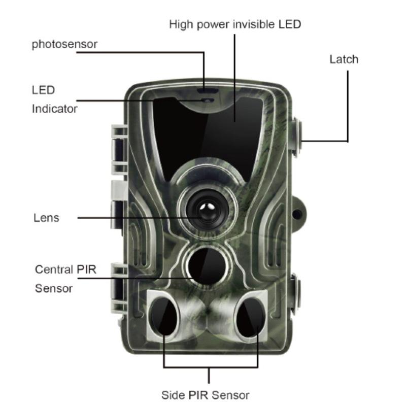 Waterproof Hunting Trail Camera With Night Vision - 8Mp 120 Degree Wide Angle 110 Degree Pir Sensor-1915197228033642501