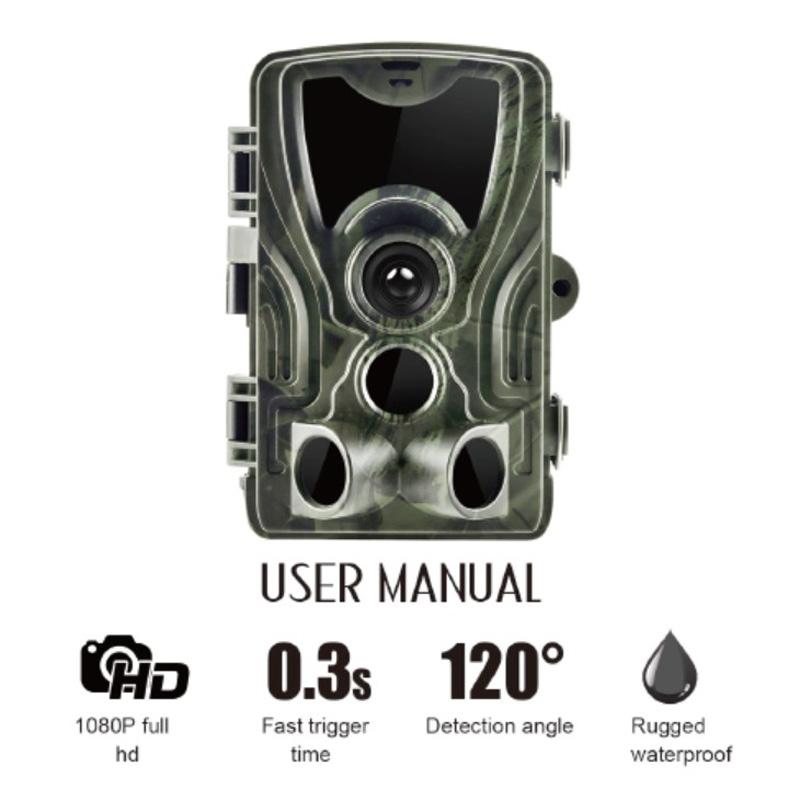 Waterproof Hunting Trail Camera With Night Vision - 8Mp 120 Degree Wide Angle 110 Degree Pir Sensor-1915197228033642502