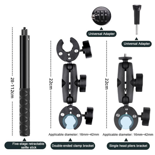 Adjustable Dual-Head Handlebar Mount For Motorcycle Selfie Stick-1915197300649627649