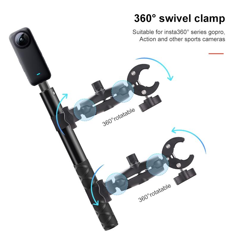 Adjustable Dual-Head Handlebar Mount For Motorcycle Selfie Stick-1915197300649627651