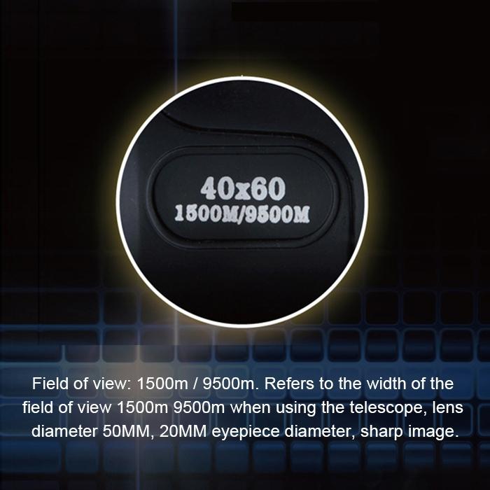 High Definition Night Vision Monocular Telescope - 40X60 12X Pocket Focusing - Black-1915196710762713093