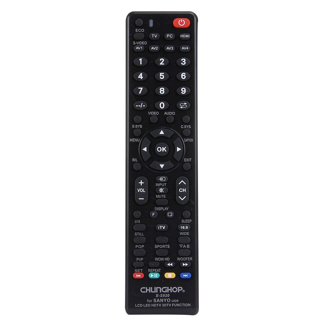 Universal Remote For Sanyo Led / Lcd / 3Dtv - Chunghop E S920-1915197162489253897