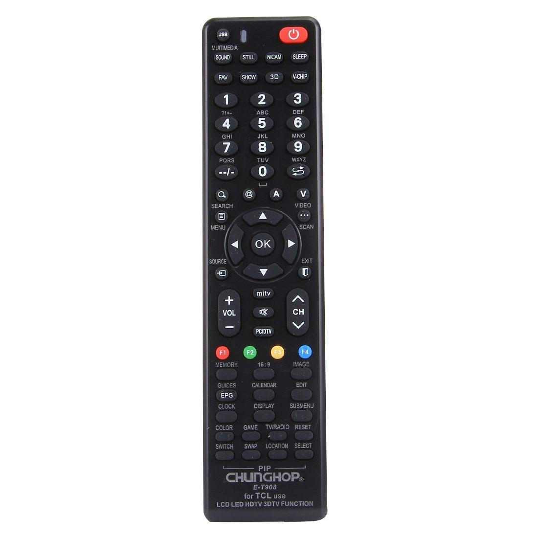 Universal Remote For Tcl Led / Lcd / Hdtv / 3Dtv - Chunghop T908-1915197966017236993