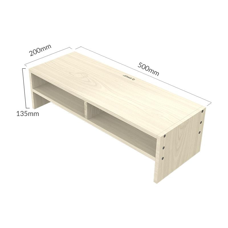 Wood Grain 2-Tier Monitor Stand With Partition-1915197390646808580