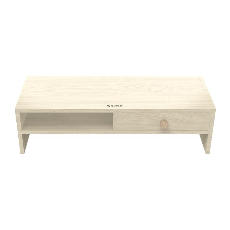 Wood Grain Monitor Stand With Drawer - 2 Layers-1915197507139407873