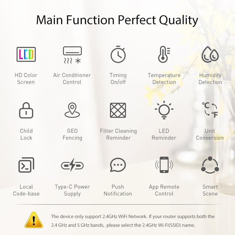 Smart Wifi Infrared Ac Controller - Colour Screen - White-1915196803444248583