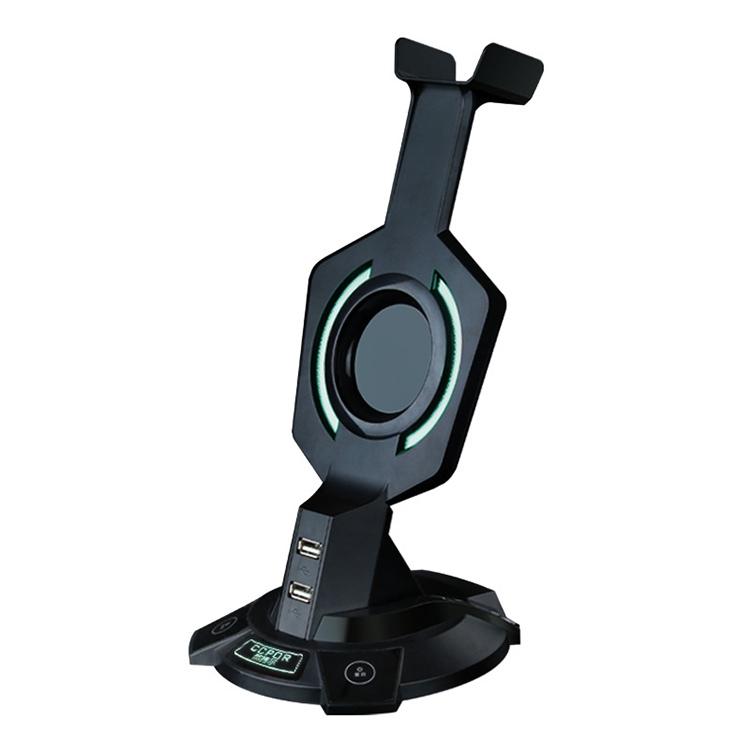 Integrated Mecha-Shaped Headset Holder With Dual Usb Ports And Computer Switch - Luminous-1915198030768902145