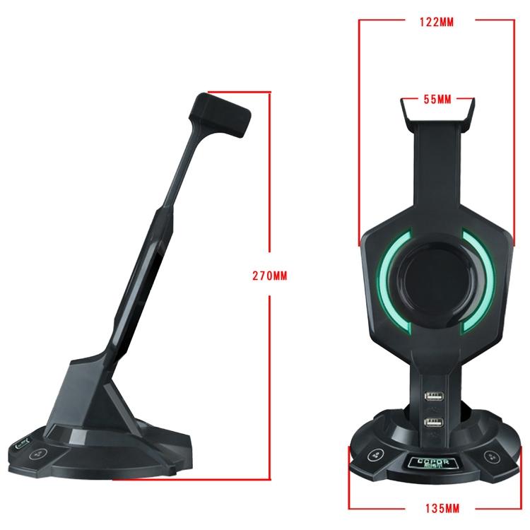Integrated Mecha-Shaped Headset Holder With Dual Usb Ports And Computer Switch - Luminous-1915198030768902146