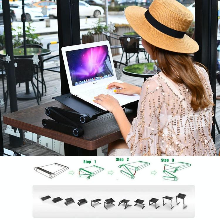Adjustable Foldable Laptop Stand - Portable Aluminium Alloy - 360 Degree Rotation-1915196679531925510