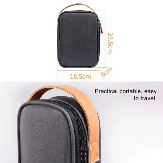Portable Multi-Function Headphone Charger Data Cable Storage Bag - Ultra Fiber Power Pack - Blue L-1915196571146915842