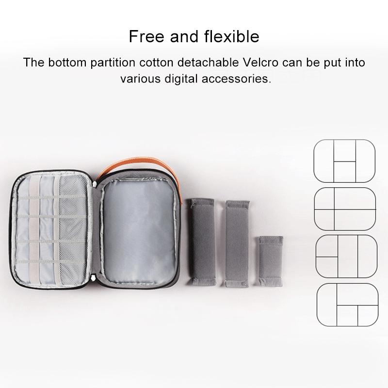 Portable Multi-Function Headphone Charger Data Cable Storage Bag - Ultra Fiber Power Pack - Blue L-1915196571146915846