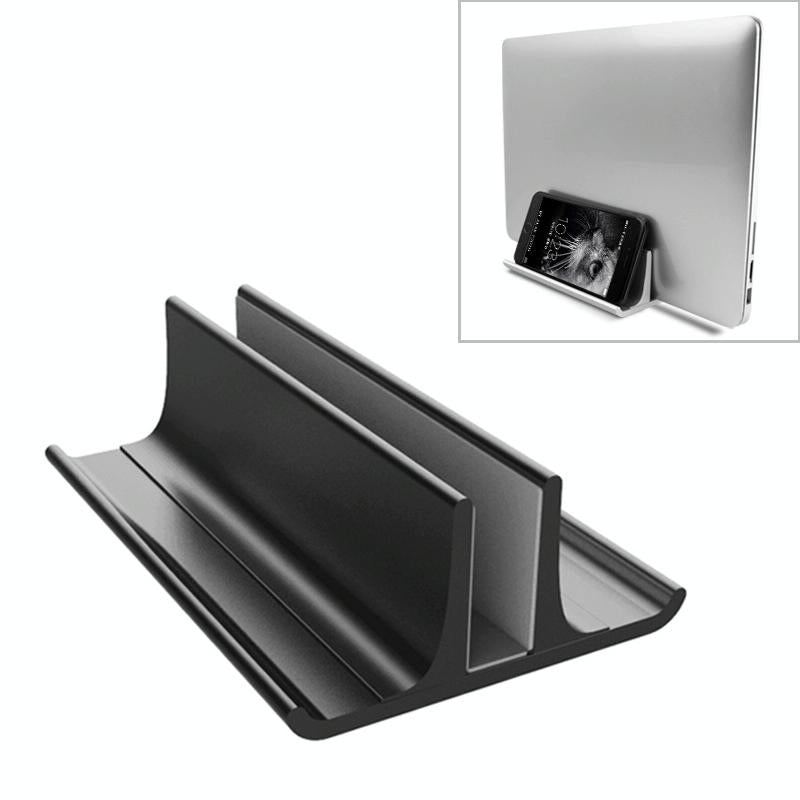 Adjustable Vertical Laptop Stand - Portable Aluminum Alloy Base Black-1915196776286130176