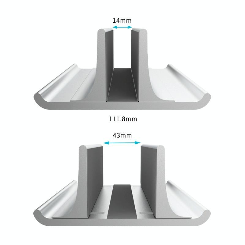 Adjustable Vertical Laptop Stand - Portable Aluminum Alloy Base Black-1915196776286130178