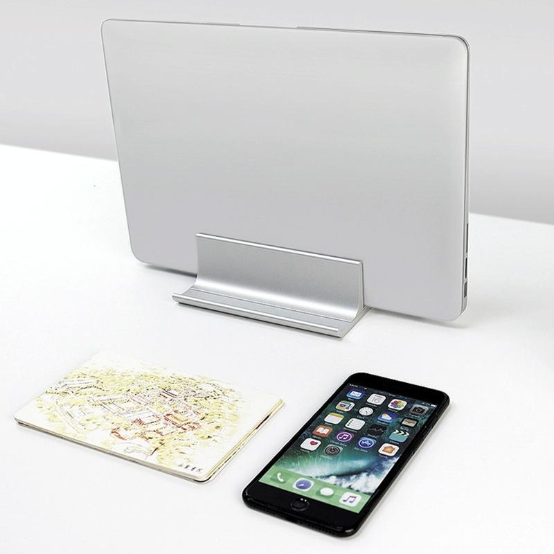 Adjustable Vertical Laptop Stand - Portable Aluminum Alloy Base Black-1915196776286130181