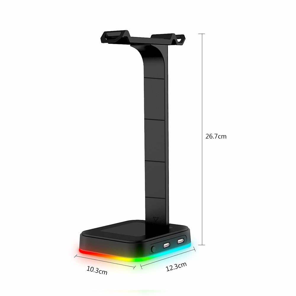 Rgb Gaming Headset Stand With Dual Usb - Black-1915196703061970945
