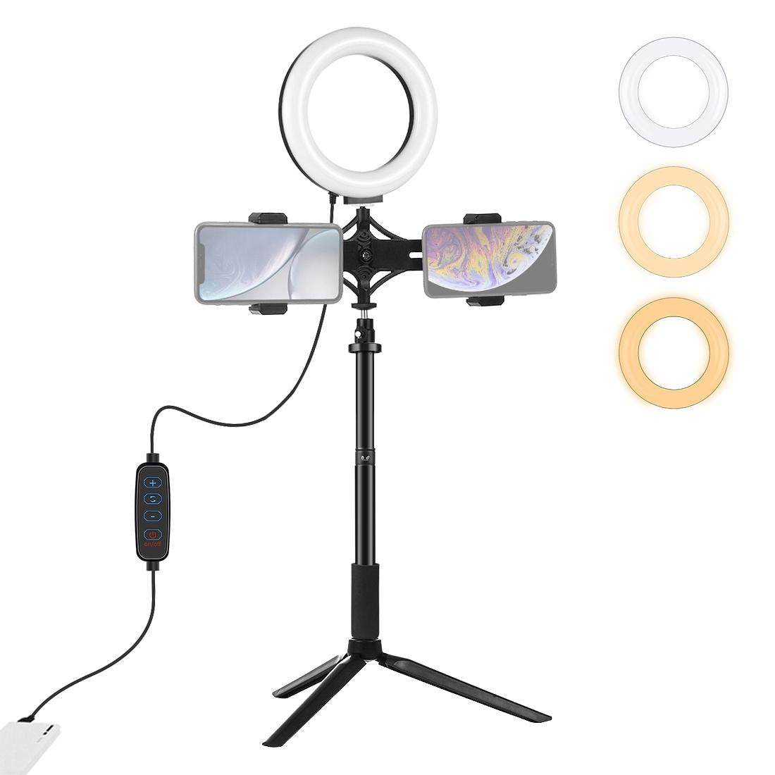 Live Broadcast Phone Bracket & Tripod Mount With Extension Rod & 6.2 Inch Led Ring Light Kit-1915197299949178880