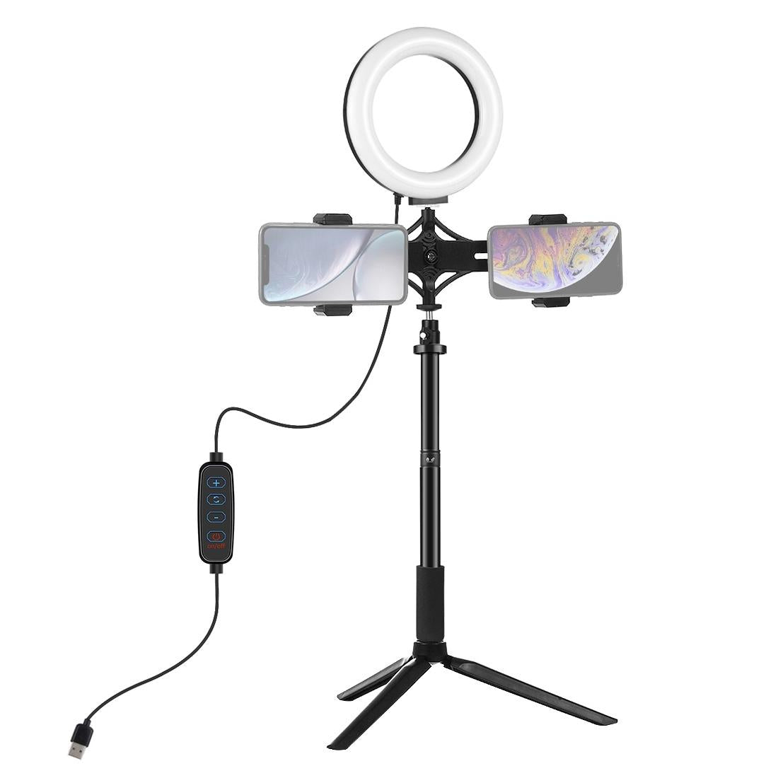 Live Broadcast Phone Bracket & Tripod Mount With Extension Rod & 6.2 Inch Led Ring Light Kit-1915197299949178881
