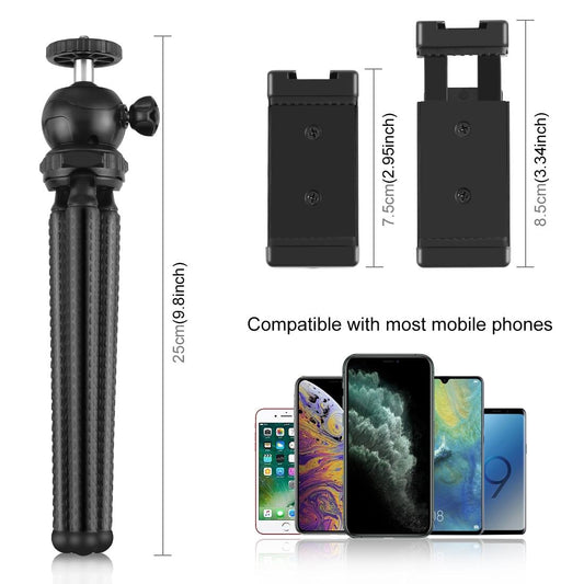 Flexible Mini Octopus Tripod With Ball Head And Phone Clamp-1915198032052359170