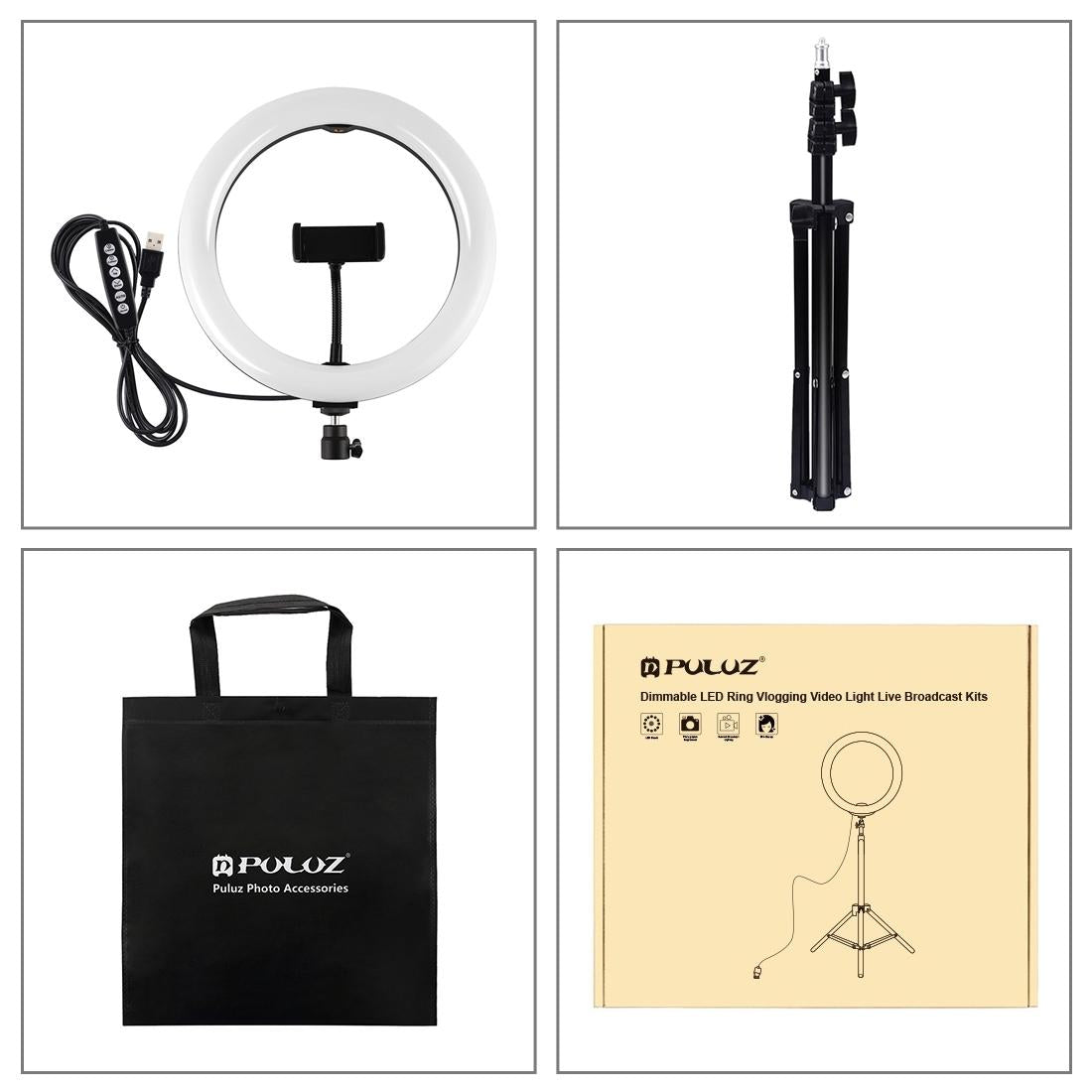 10.2 Rgbw Led Ring Light Kit With 1.1M Tripod & Phone Clamp-1915197562109956099