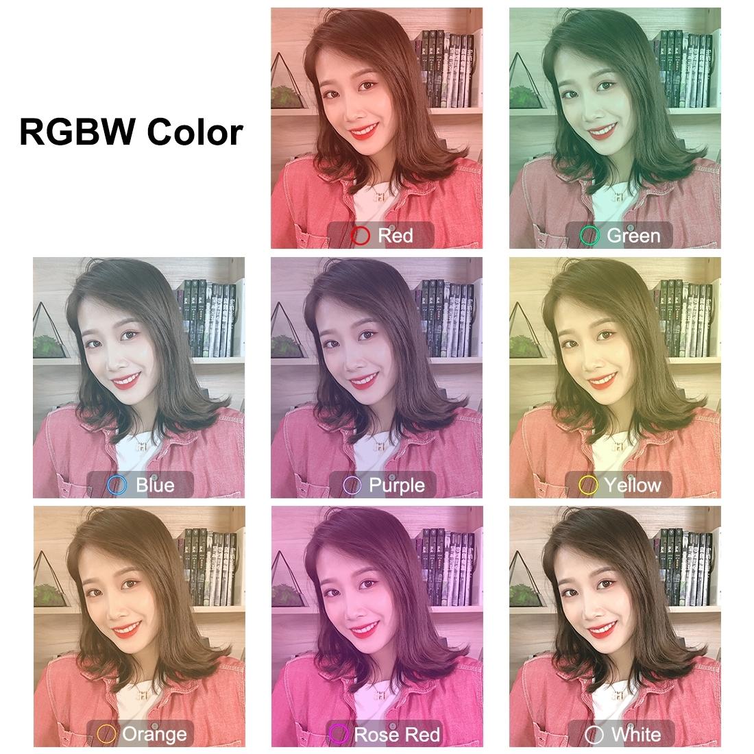 Curved Surface Ring Light With Usb 10 Modes 8 Colour Rgbw Cold Shoe Tripod Black-1915196780950196232