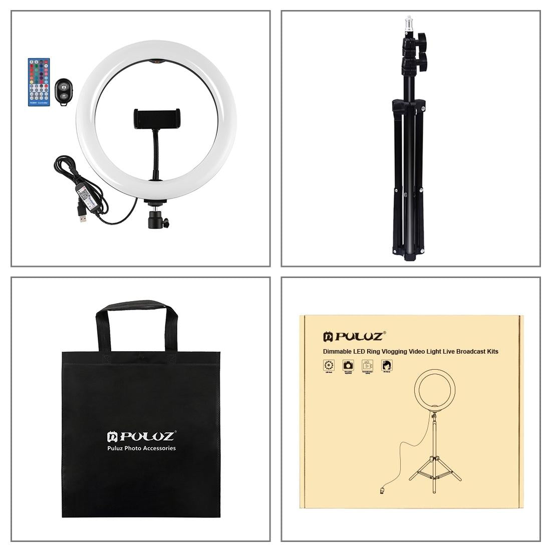 10.2 Rgbw Led Ring Light Kit With Tripod Remote And Phone Clamp-1915196703506567172