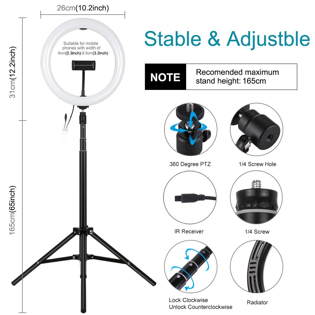 10.2 Rgbw Led Ring Light Kit With Tripod And Remote Control-1915196754463166471