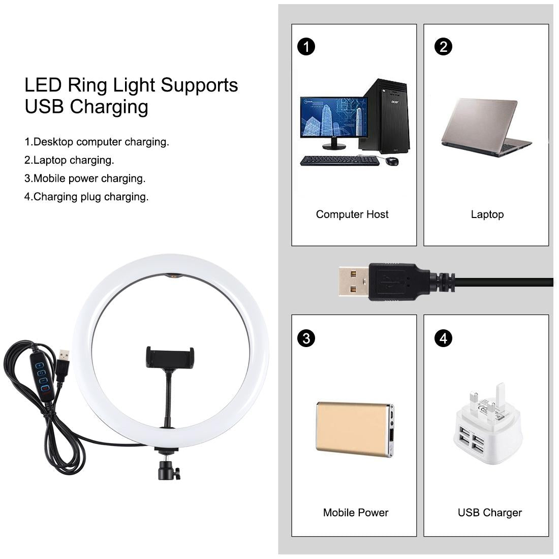 11.8 Led Ring Light With Tripod And Phone Clamp - 3 Modes Dual Colour Temperature Dimmable - Perfect For Vlogging And Live Streaming-1915196740164784133