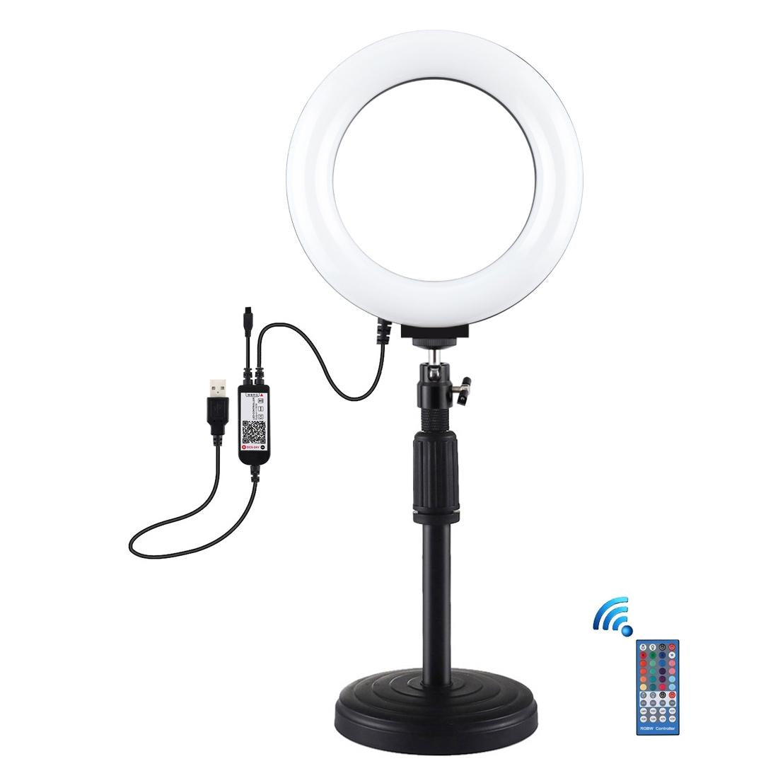 6.2 Rgbw Led Ring Light With Remote And Tripod-1915196757072023553