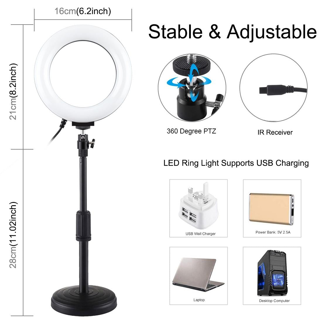 6.2 Rgbw Led Ring Light With Remote And Tripod-1915196757072023557