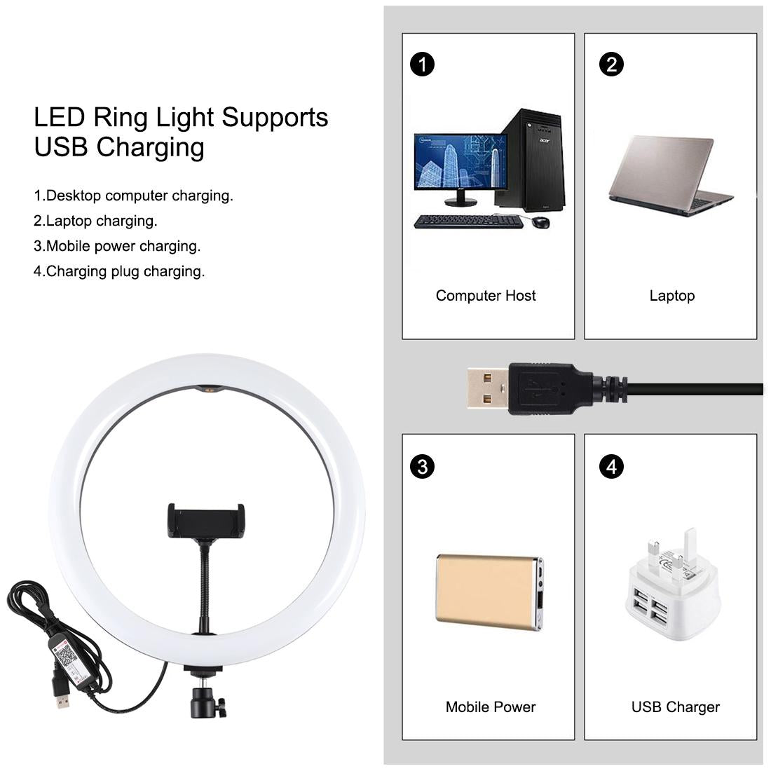 11.8 Rgbw Led Ring Light Kit With Mount & Remote-1915196786058858504