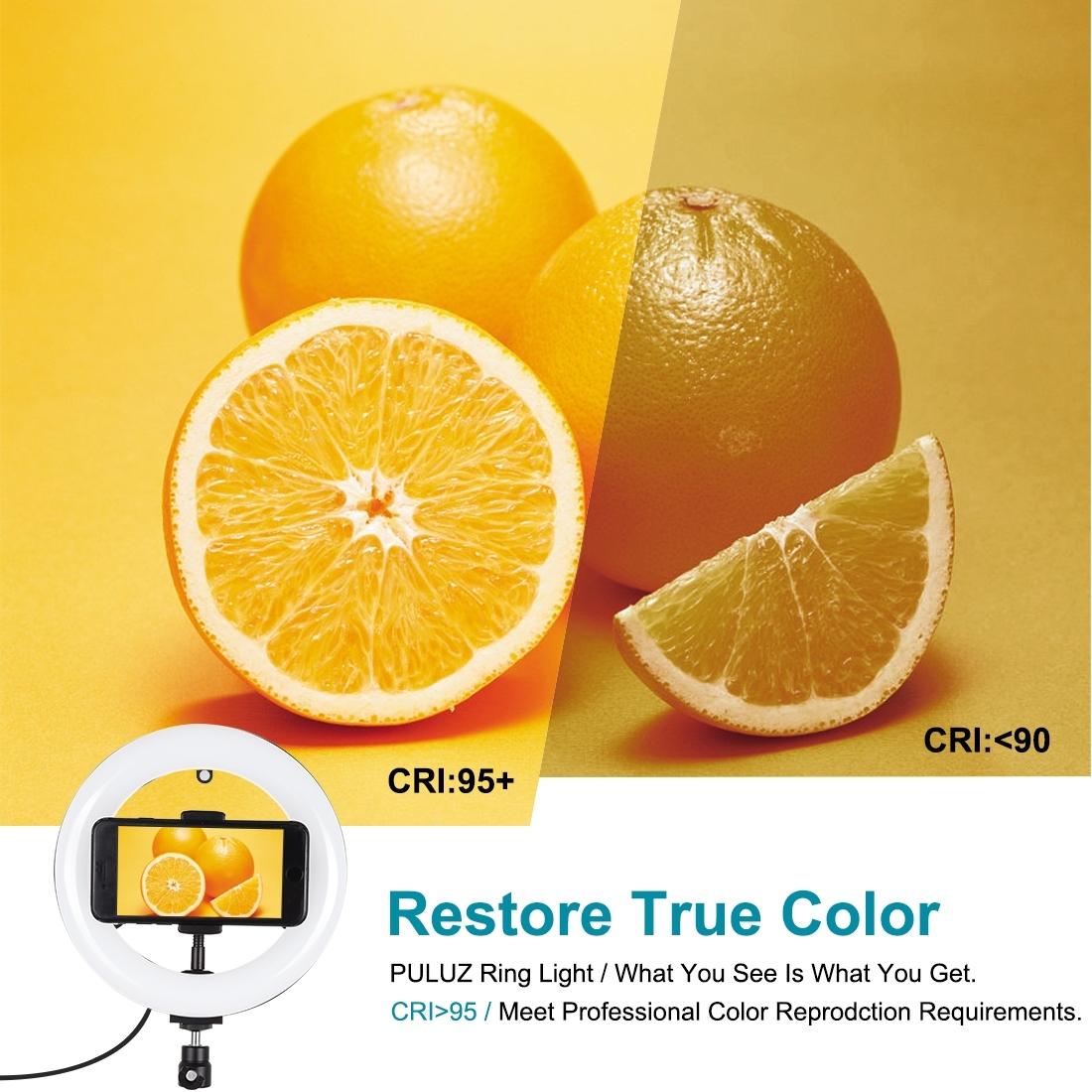7.9 Dual-Colour Led Ring Light With Desktop Mount And Phone Clamp-1915196509482258440