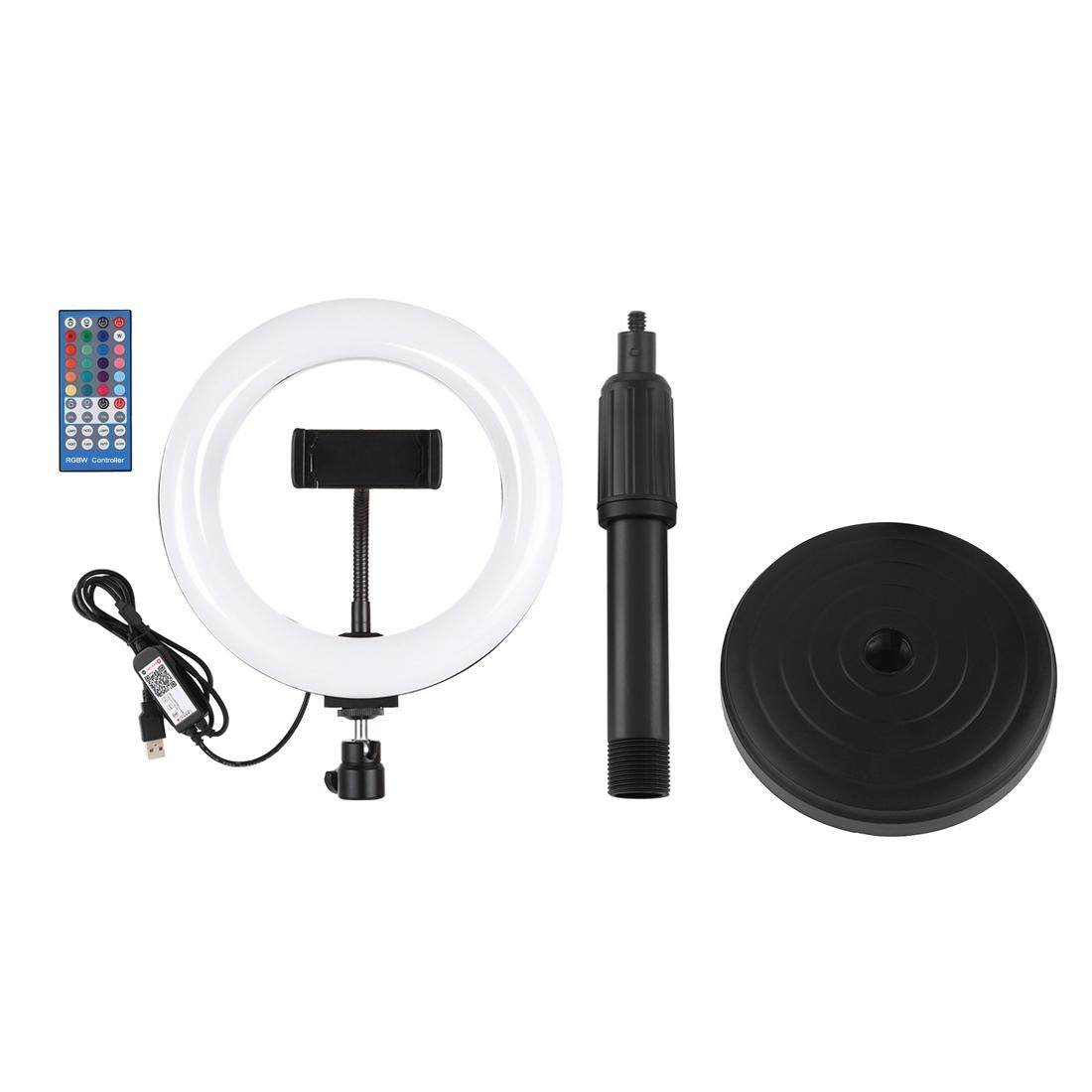 7.9 Rgbw Led Ring Light With Dual Colour Temperature And Phone Clamp-1915196683264856067