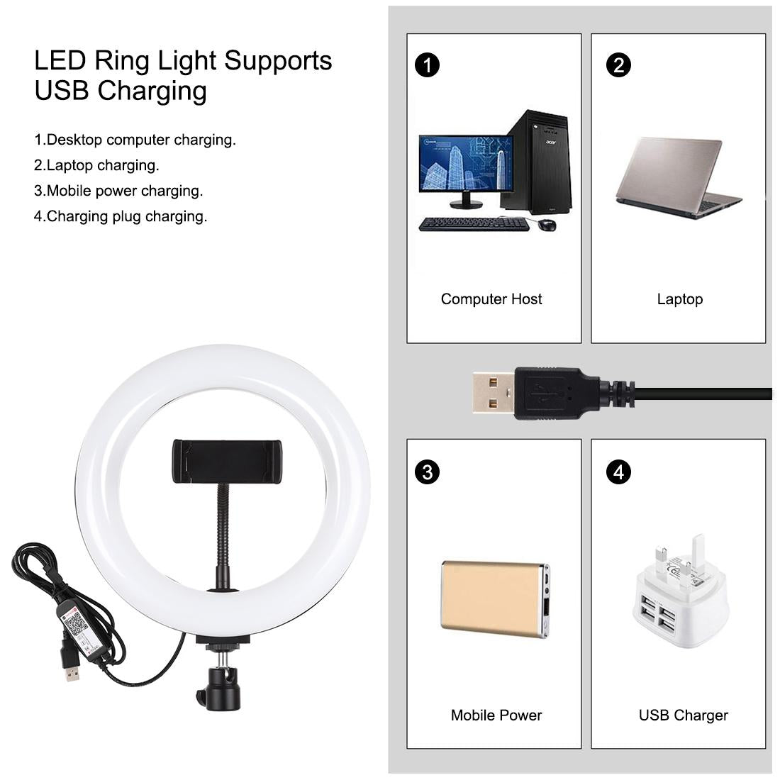 7.9 Rgbw Led Ring Light With Dual Colour Temperature And Phone Clamp-1915196683264856071