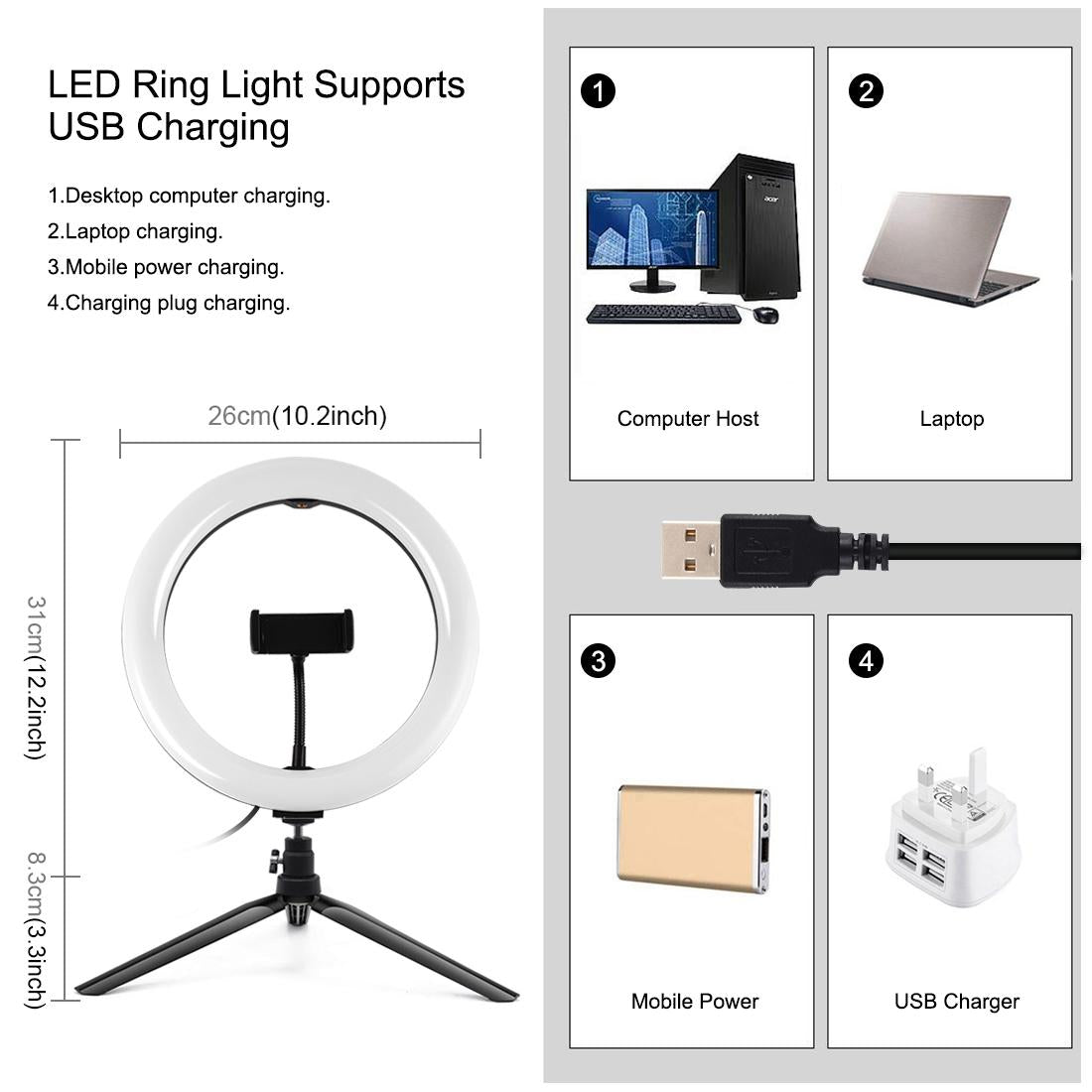 10.2 Marquee Led Beauty Light With Tripod And Remote - Dual-Colour Ring Light For Vlogging And Photography-1915196724595527685