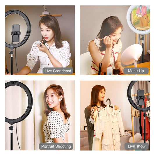 11.8 Led Ring Light Kit With Tripod And Phone Clamp-1915196745835483138