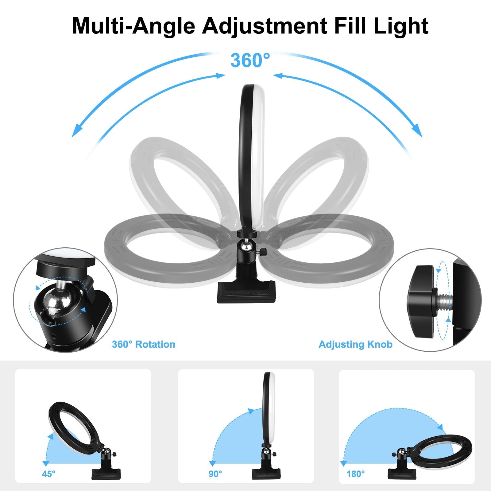 7.9 Ring Selfie Light With Dual Colour Led For Vlogging & Photography-1915196671587913731
