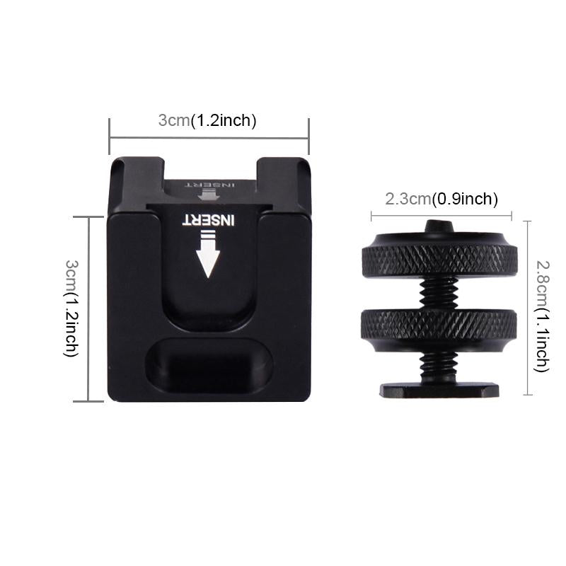 Aluminum 4-Head Hot Shoe Mount Adapter For Microphone And Flash Light-1915197891048247298