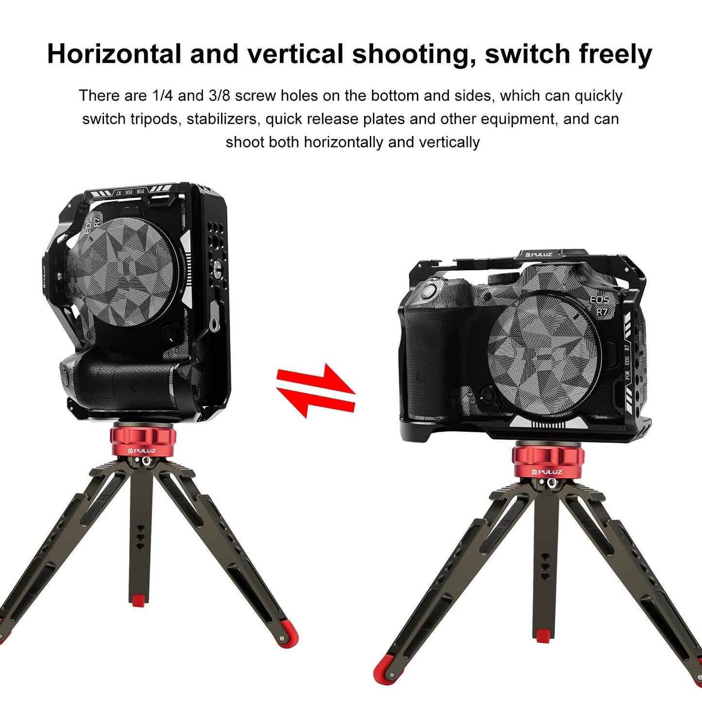 Metal Camera Cage For Canon Eos R7 Stabilizer Rig - Black-1915196775208194052