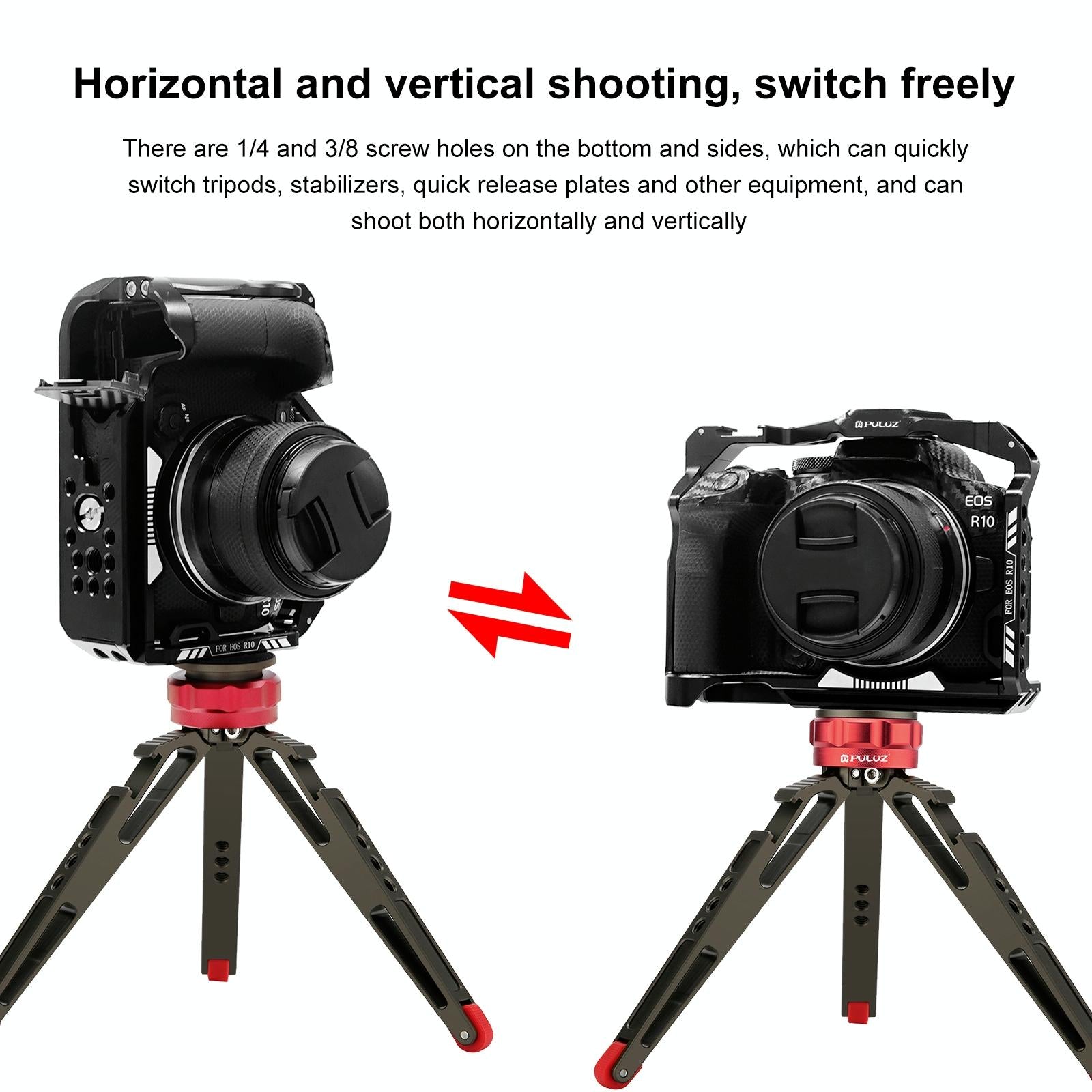 Metal Camera Cage For Canon Eos R10 Stabilizer Rig - Black-1915196790316077060