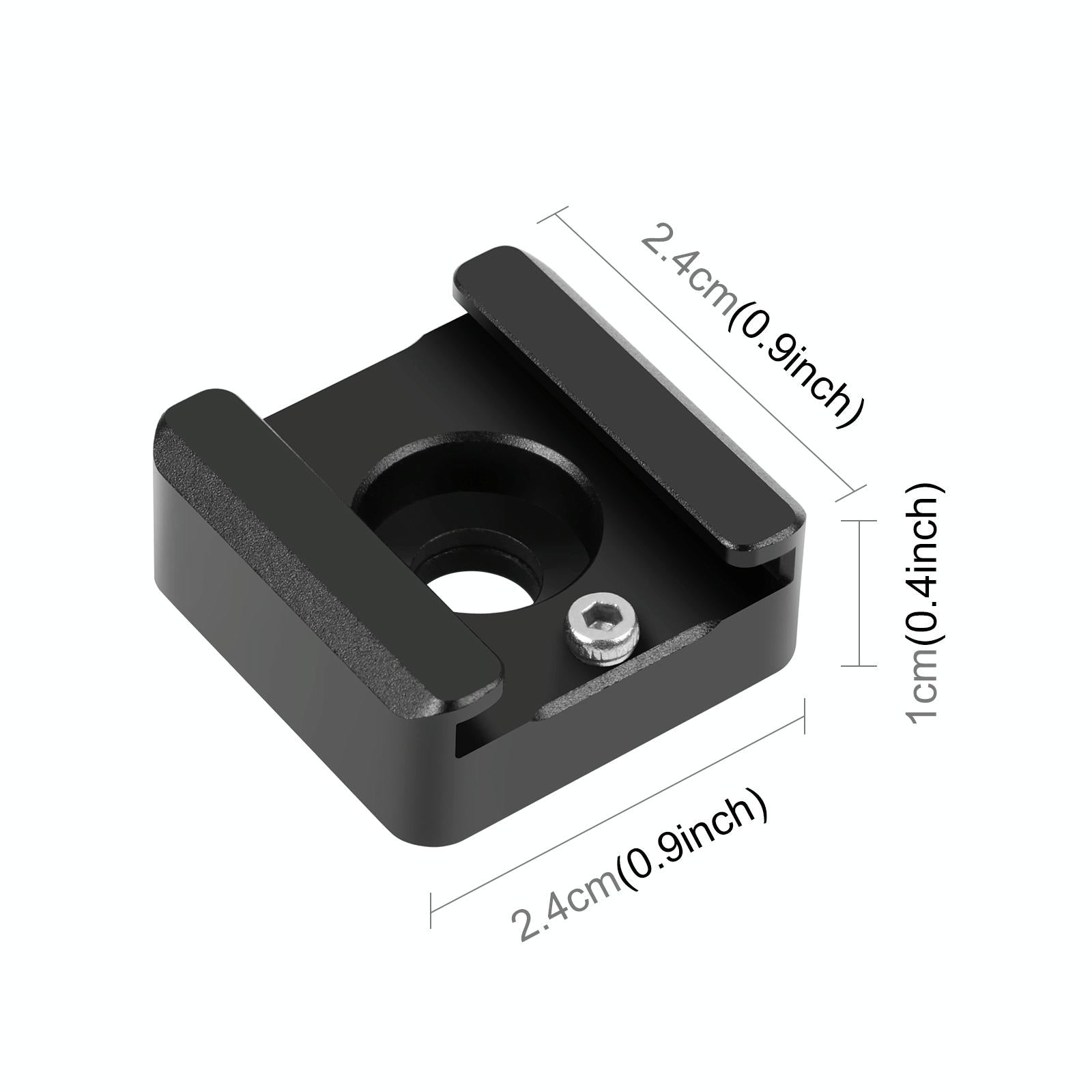 Aluminum Cold Shoe Mount For Microphone Or Flash Light - Black-1915196486765907969