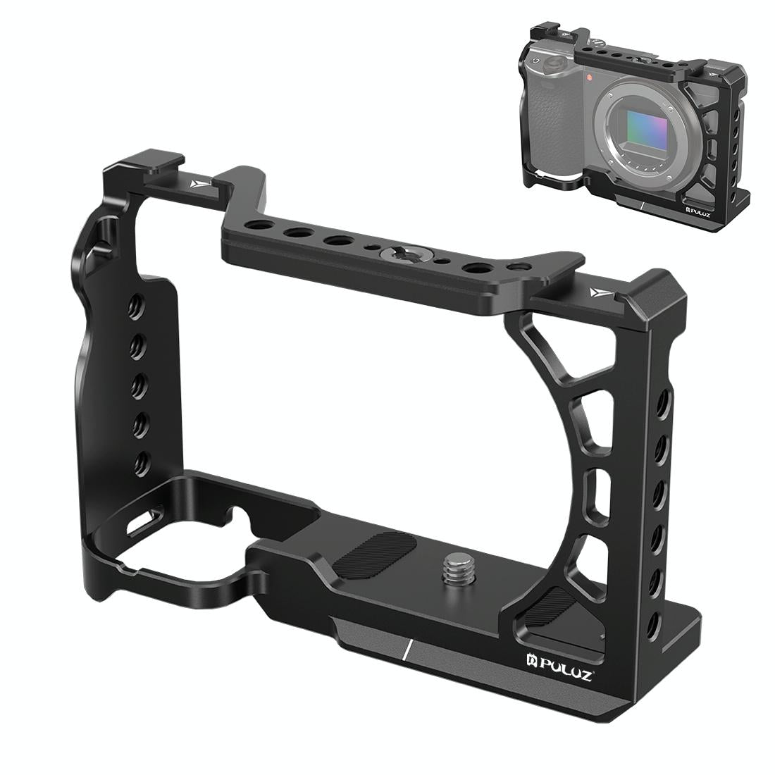 Metal Camera Cage For Sony A6500 / A6400 / A6300 / A6000 - Stabilizer Rig Black-1915196671743102976