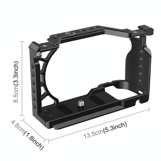 Metal Camera Cage For Sony A6500 / A6400 / A6300 / A6000 - Stabilizer Rig Black-1915196671743102977